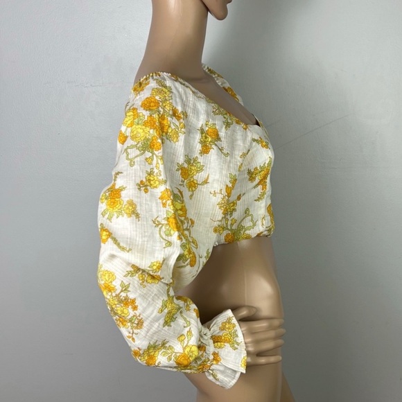 NEW FAITHFULL THE BRAND REVOLVE FLORAL PRINT LINEN CROP TOP - Picture 5 of 10